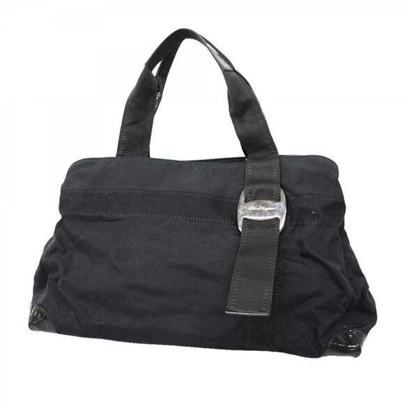 Salvatore Ferragamo Tote Bag Canvas Black Women's